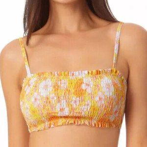 California Wave Smocked Bandeau Bikini Top